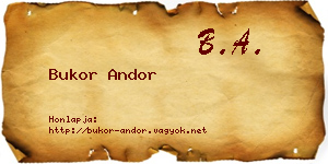 Bukor Andor névjegykártya