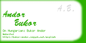 andor bukor business card